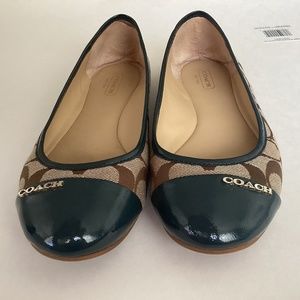 COACH Darena flats dark blue gray and brown size 8